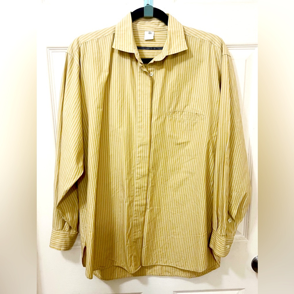 Moreno Martini Da Firenze Button Down Shirt 100% Cotton Size Medium